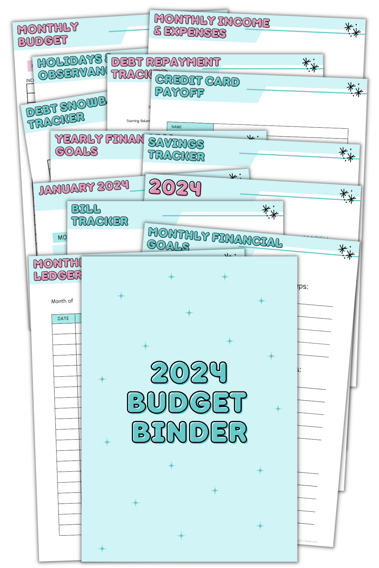 Budget binder planner Cut files PNG digital download