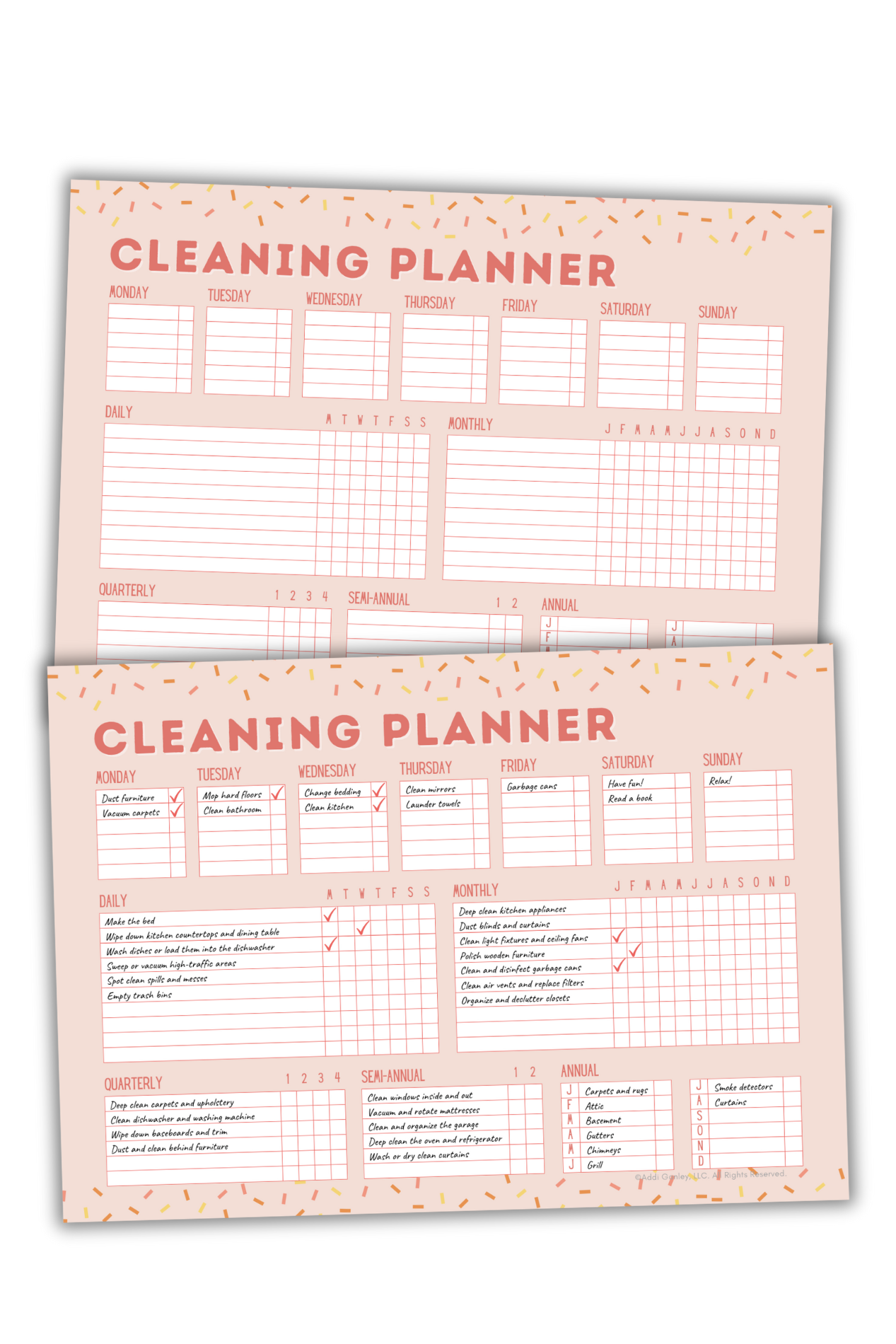 printable cleaning planner