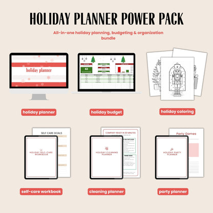 All-in-one holiday planning, budgeting & organization bundle