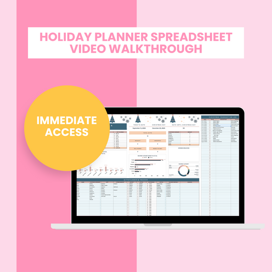 Holiday Planner Spreadsheet Video Walkthrough
