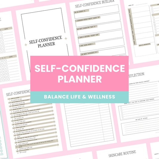 printable self-confidence planner Grow your confidence with challenges, journaling prompts, and reflection pages