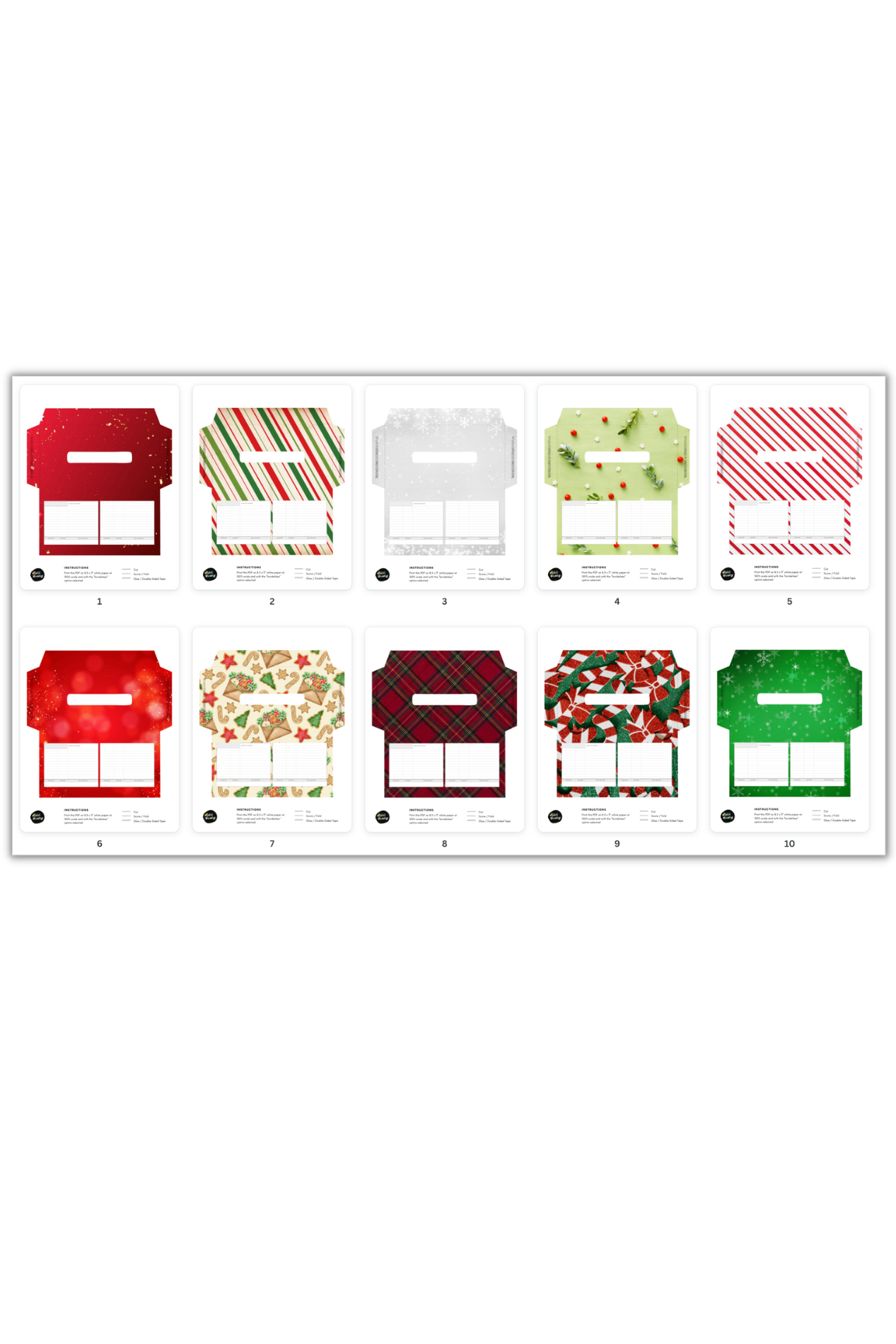 Printable Holiday Cash Envelopes