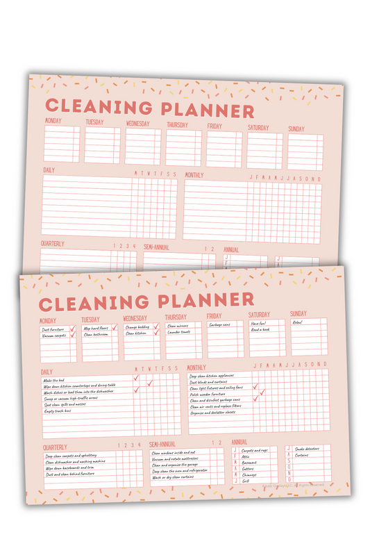printable cleaning planner