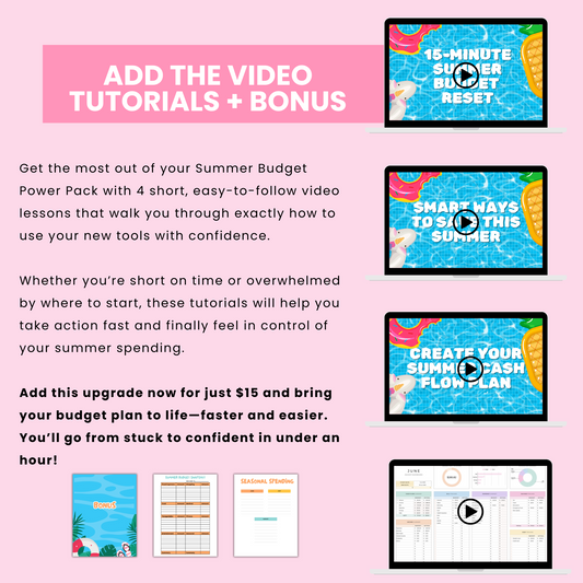 Summer Budget Power Pack printable bundle – digital download for saving money, budgeting, and planning summer expenses