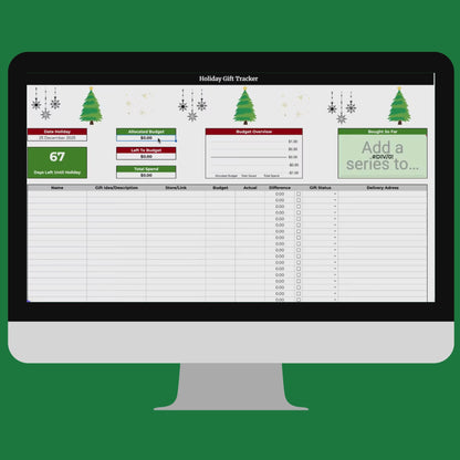 Holiday Gift Tracker Spreadsheet (Google Sheets)