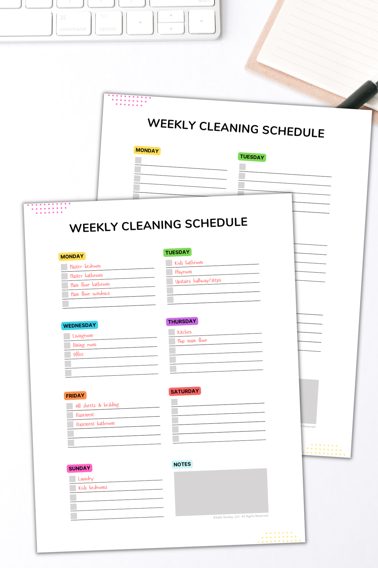 Weekly Cleaning Schedule – Addi Ganley